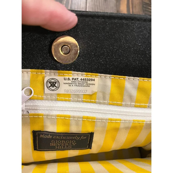 Giorgio Beverley Hills Black Top Handle Purse Y2K Classic Clueless Neutral Cute - Picture 5 of 9